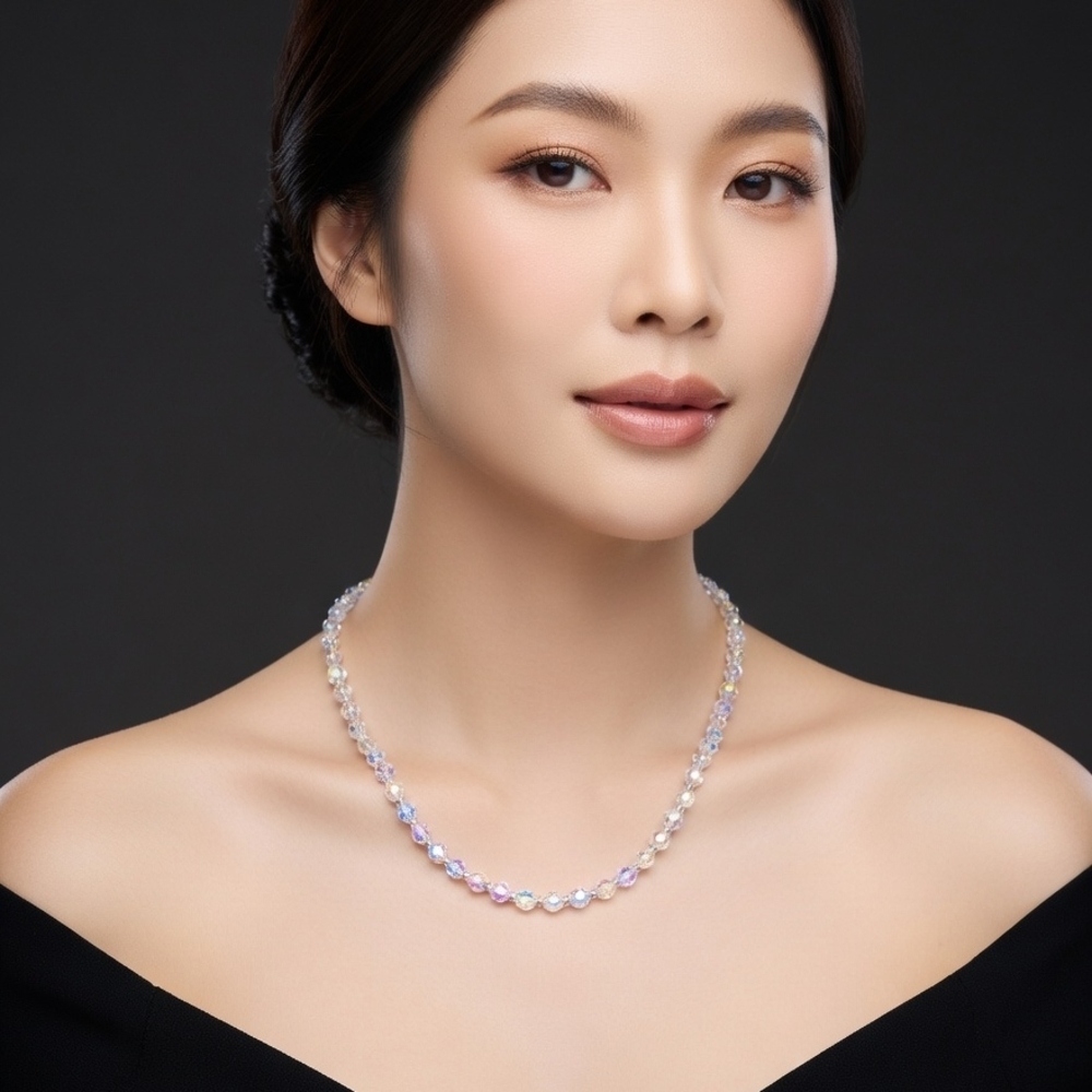 Pastel Crystal Strand Necklace - Women Jewelry